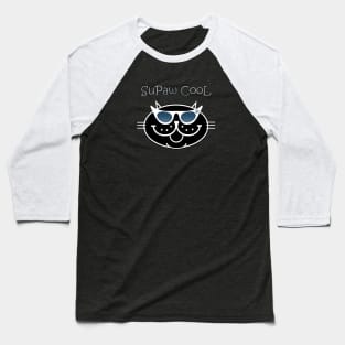 SuPaw CooL - Black Cat Cool Baseball T-Shirt